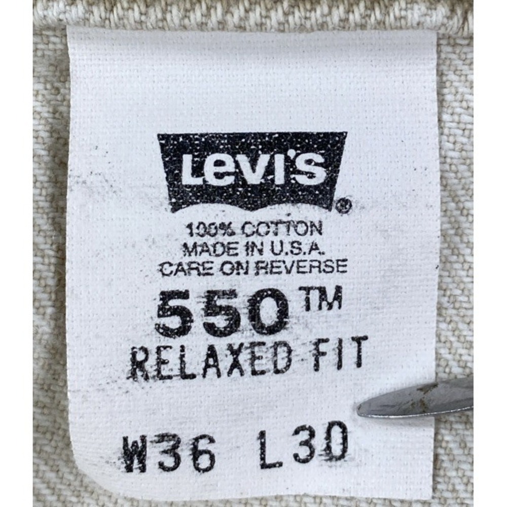 Vintage Levis 550 Orange Tab Jeans Men's 36 x 30 Beige USA 90's - Picture 6 of 8